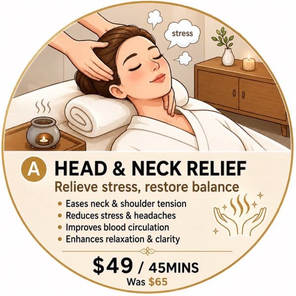 Head & Neck Relief Special 40mins (Reg. $65)